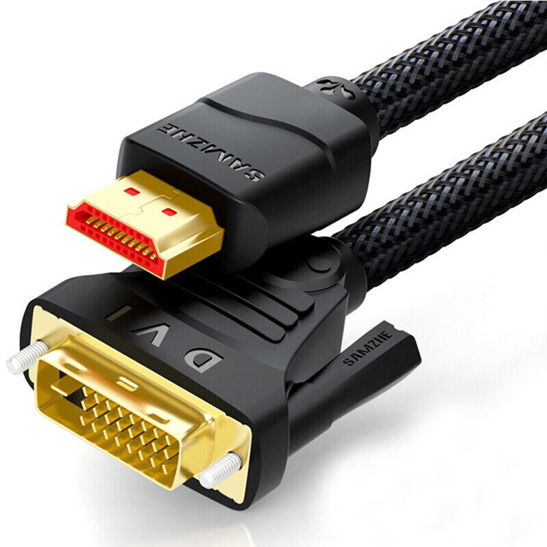 SAMZHE DVI (24 + 1) إلى HDMI/HDMI إلى DVI (24 + 1) ثنائي الاتجاه الإرسال 1080P HDMI كابل ل الكمبيوتر بروجكتور تلفزيون شاشة Xbox Laptop SAMZHE DVI (24 + 1) إلى HDMI/HDMI إلى DVI (24 + 1) ثنائي الاتجاه الإرسال 1080P HDMI كابل ل الكمبيوتر بروجكتور تلفزيون شاشة Xbox Laptop