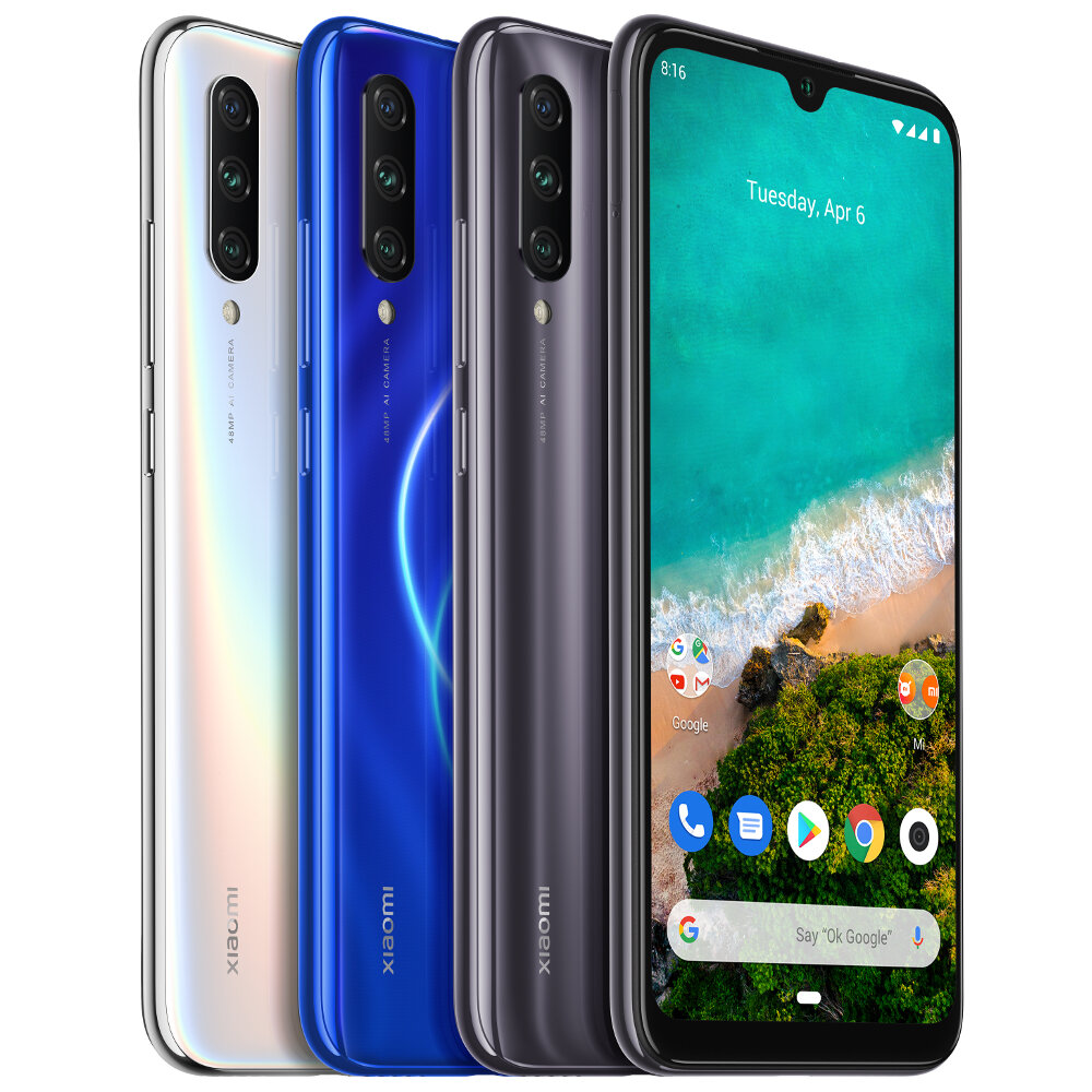 شياومي Mi A3 Global Version 6.088 بوصة AMOLED 48MP ثلاثي الخلفية الة تصوير 4GB 64GB Snapdragon 665 ثماني core