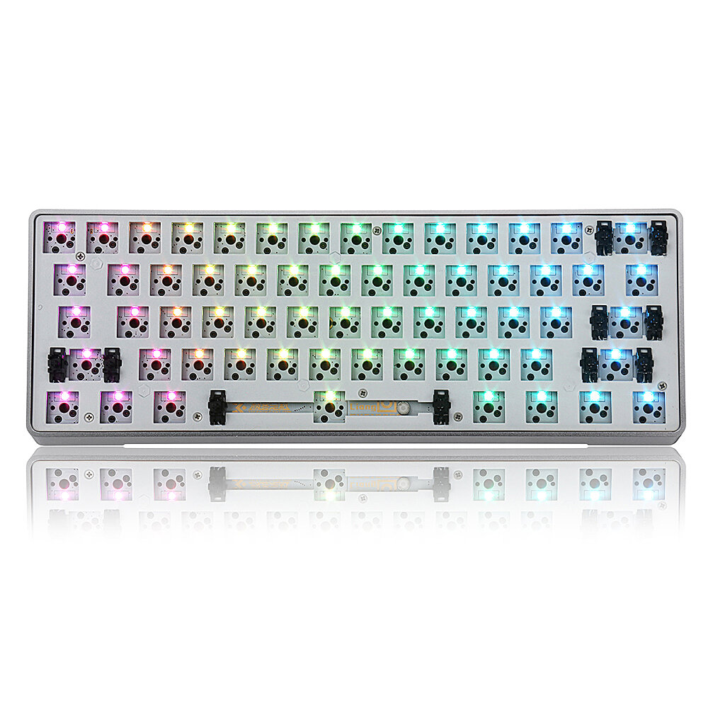 [Versi&oacute;n de aleaci&oacute;n de aluminio] Geek personalizado GK61 intercambiable en caliente 60% RGB Teclado kit personalizado para montaje en PCB Placa