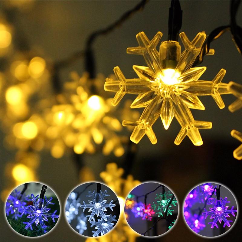5m 20 Led Snowflake Bling Solar Fairy String Lights Solar Fairy String Lights