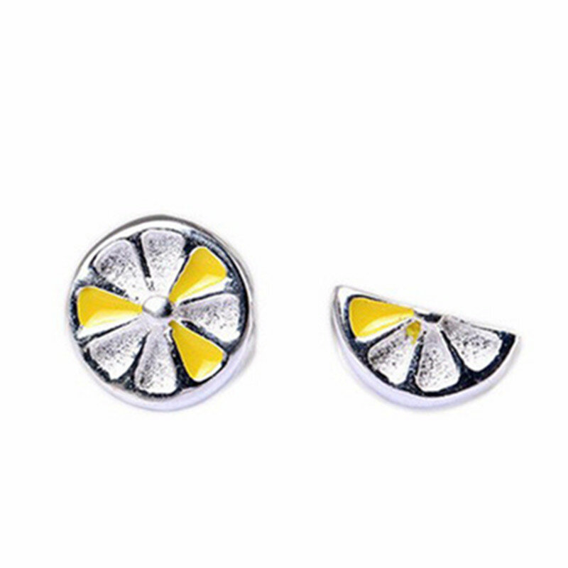 Boucle D Oreille De Citron Frais Mignon Citron 925 Argent Sterling Asymmetric Piercing Fruit Earring