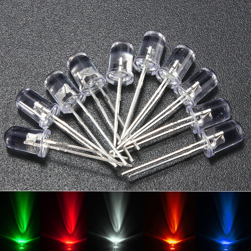 200PCS 5mm Round Yellow Water Clear LED Light Diodes Kit
