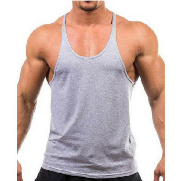 Homens Ver&atilde;o Algod&atilde;o Plan&iacute;cie Academia Regata Sem Mangas T-shirt Workout Bodybuilding Singlet