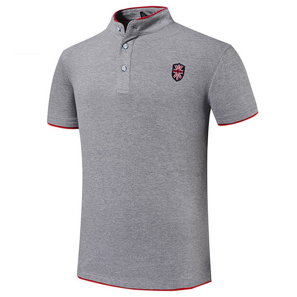 7 ألوان رجالي عارضة التطريز بلون موقف طوق القميص زر القميص