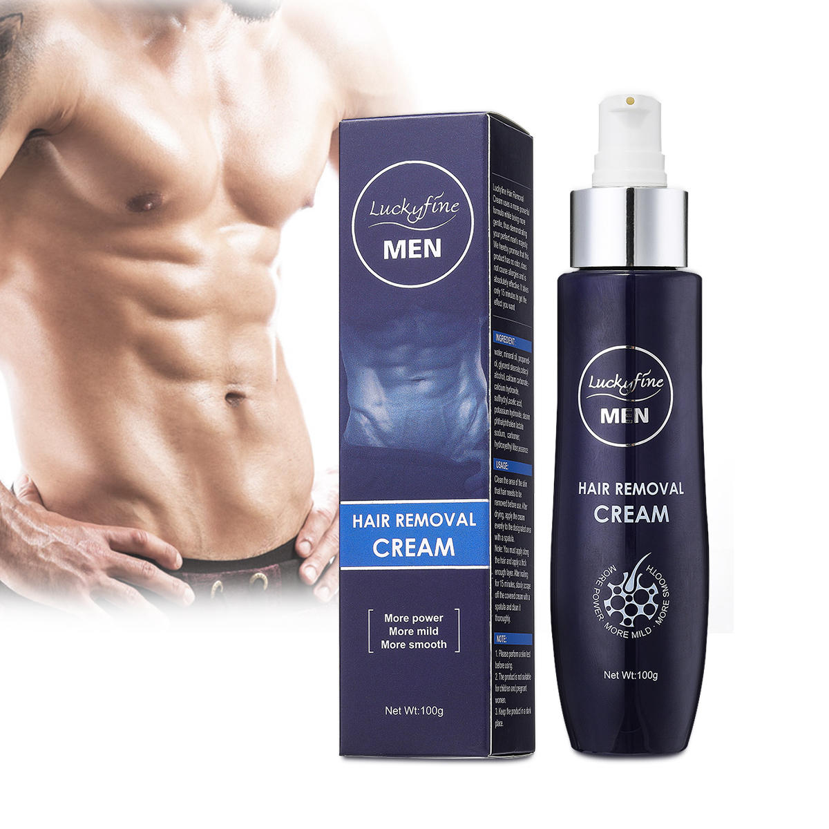 Luckyfine Mens Hair Removal Cream Extra Gentle Hair Growth At