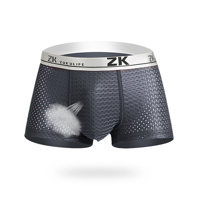 ZK Hombres Honeycomb Malla en Forma de U Boxers Casual Respirable Antibacterial Plus Ropa Interior