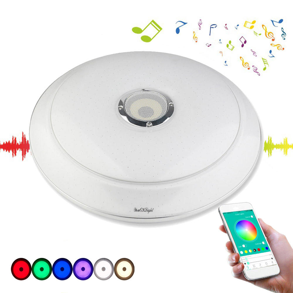 Youoklight 36w Rgb Dimbare Bluetooth Luidspreker Muziek Led Plafondlamp App Controlelamp Ac220v