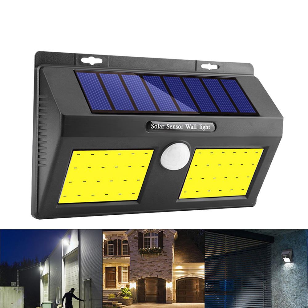 100 Cob Led Solar Power Wall Light Pir Motion Sensor Garden Security Outdoor Yard