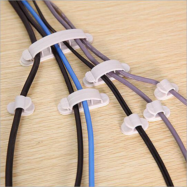 10//15pcs Self-Adhesive Cable Clips Organizer Drop Wire Holder Cord Management US