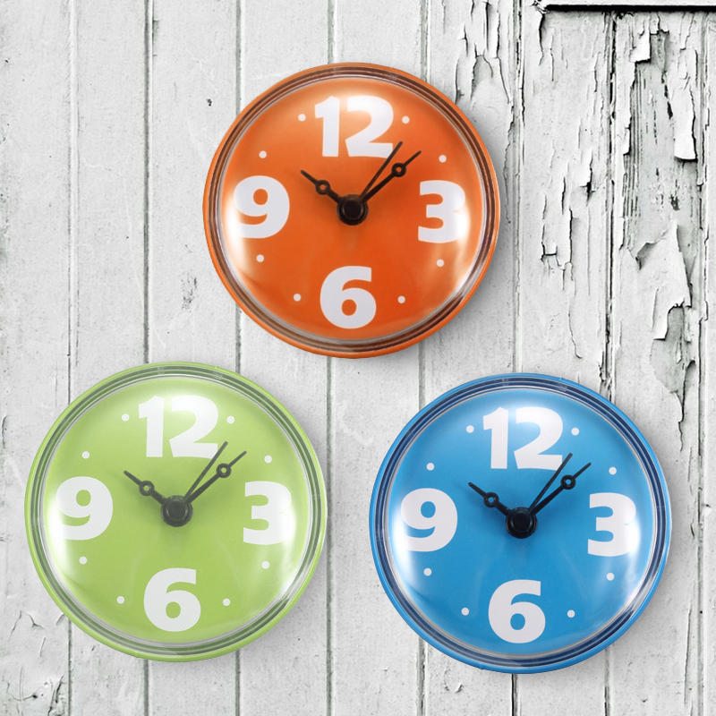 Colorful Bathroom Clock Glass Tile Wall Window Mirror Waterproof Clock Glass Tile Wall Window Mirror