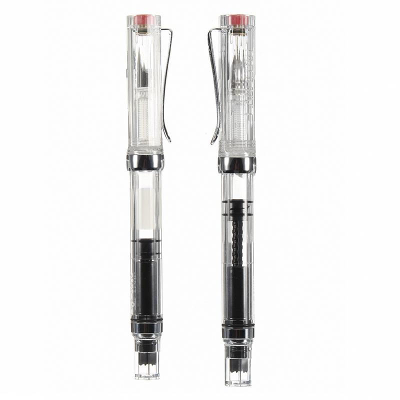 LANBITOU 3059 tłokowe przezroczyste pi&oacute;ro wieczne 0.38mm / 0.5mm Fine Nib Smooth Pisanie pi&oacute;rem   