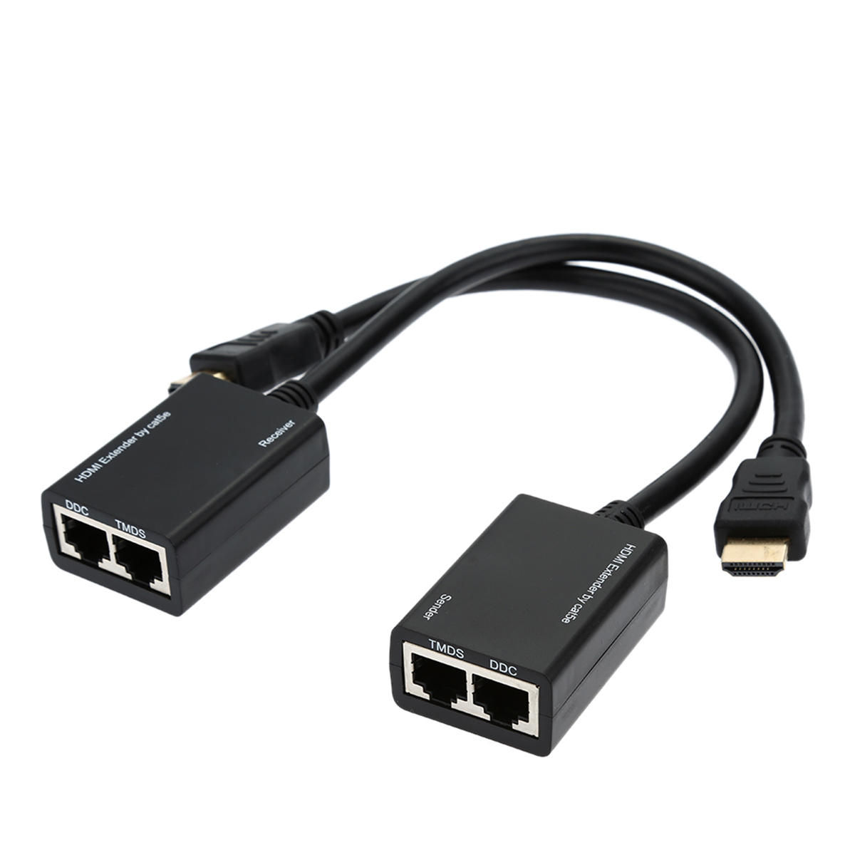 Interface multim&eacute;dia haute d&eacute;finition RJ45 CAT6 CAT5e c&acirc;ble LAN Ethernet Extender jusqu'&agrave; 30M vid&eacute;o