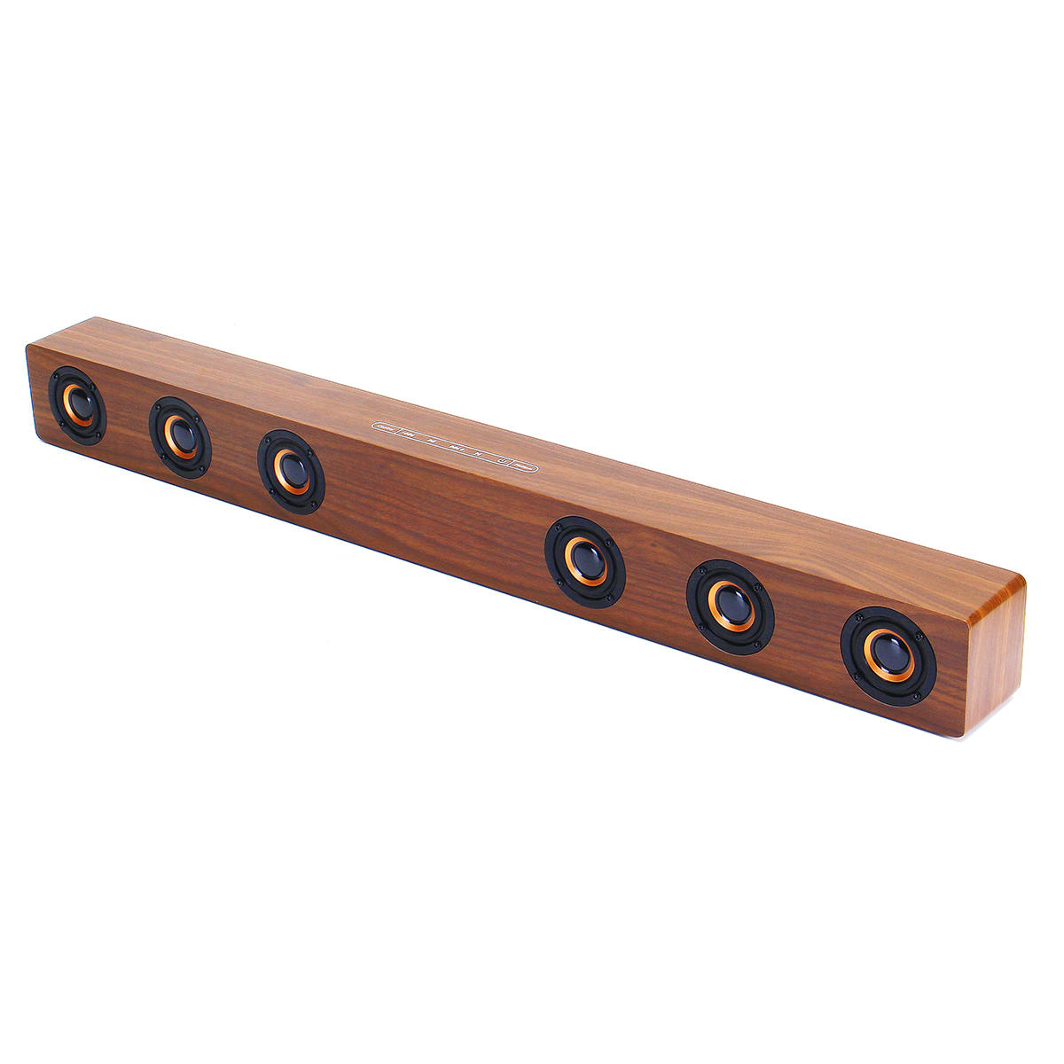 Barre de son Bluetooth sans fil &agrave; grain de bois 30W Six pilotes LED Horloge d'affichage St&eacute;r&eacute;o Home Theater Soundbar Haut-parleur