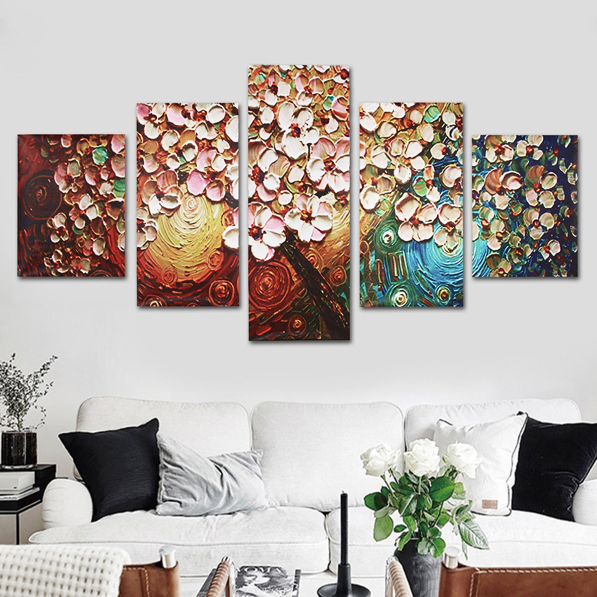 Modern Art Flowers Art Canvas Painting Picture Print Home Wall Decor Unframed