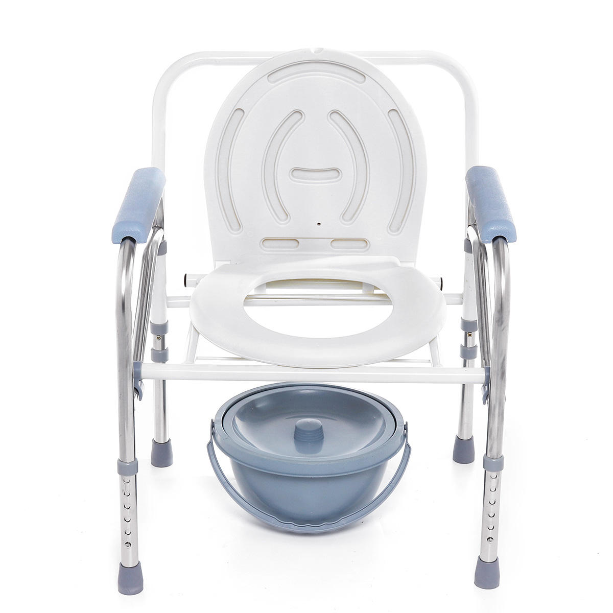 Portable Foldable Potty Chair Toilet Adjustable Commode Chair