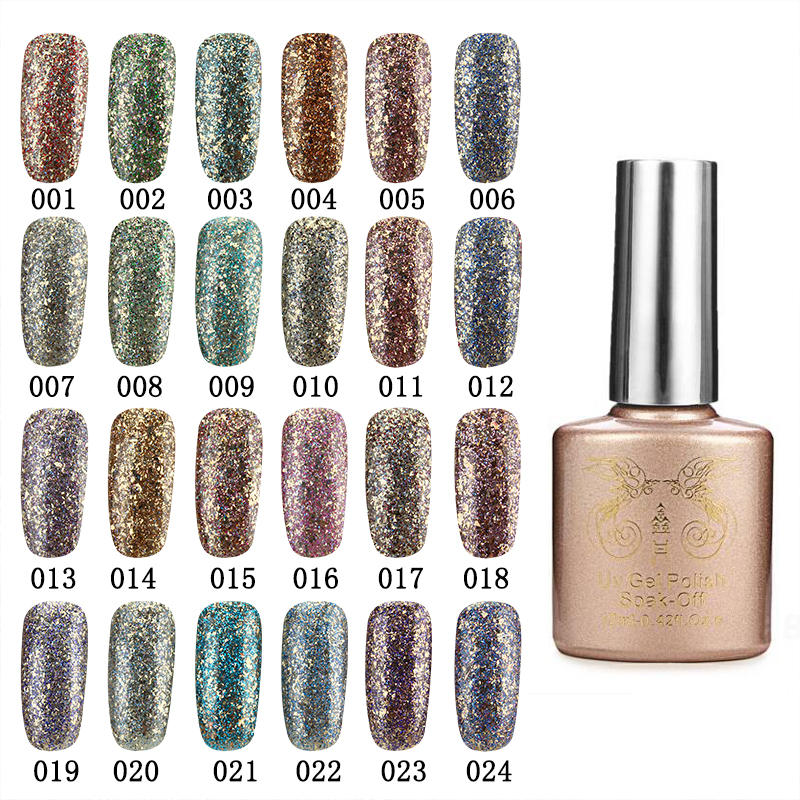 24 cores de glitter diamond-lasca micro prego gr&atilde;o arte uv polon&ecirc;s gel mergulhar off sonho 