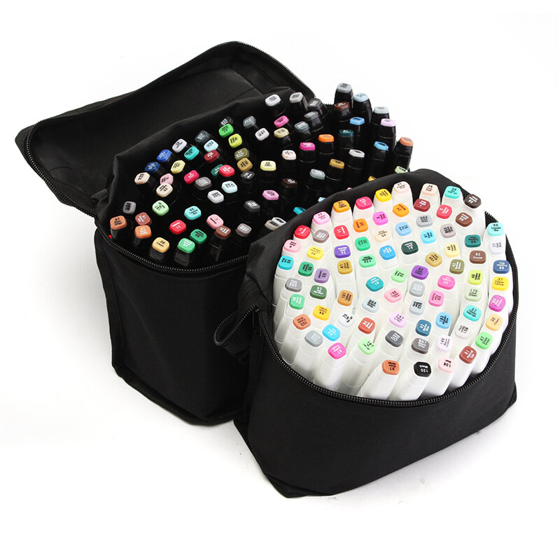 80 ألوان أنيمي الفن ماركر برأسين مزدوجة رسم كروكي علامة القلم مجموعة