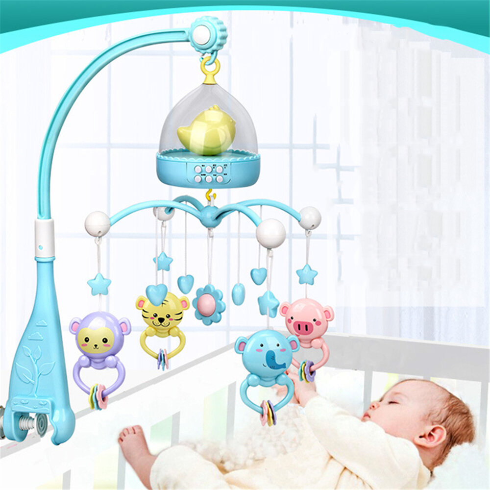 Musical Crib Mobile Bed Bell Toys Plastic Hanging Rattles Night