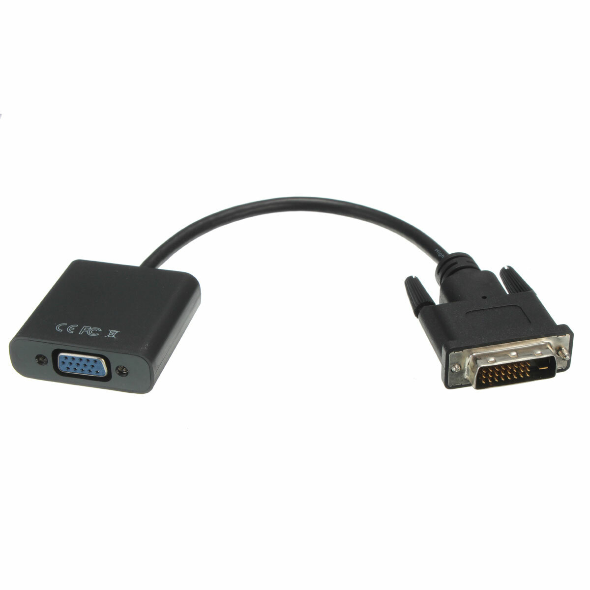 Adaptador DVI D Macho a VGA Hembra Color Negro convertidor VGA a DVI//24+1 Pines Macho a VGA Hembra