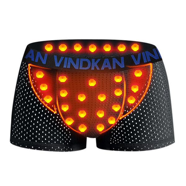 VK Mens ijs zijde magnetische therapie gezondheidszorg ondergoed u convex zakje ademende boxers