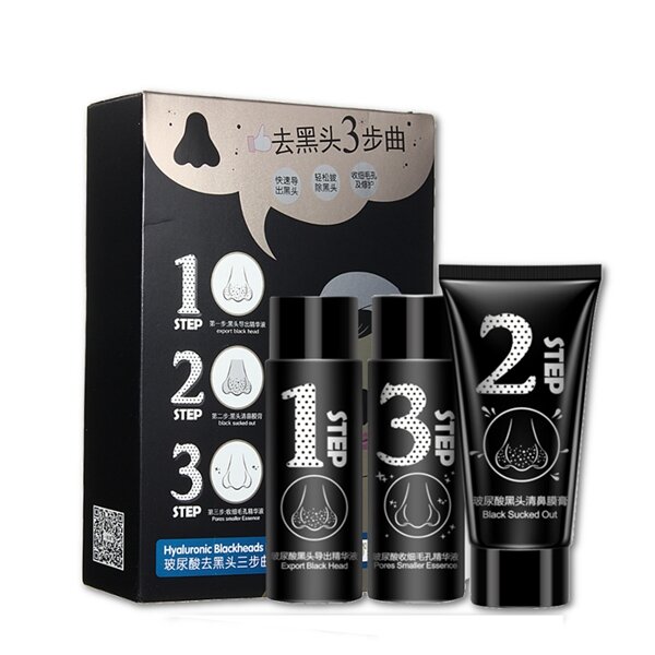 هيالورونيك البثرة إزالة قناع الوجه الأنف حب الشباب تقشير قبالة أقنعة الكربون مجموعة