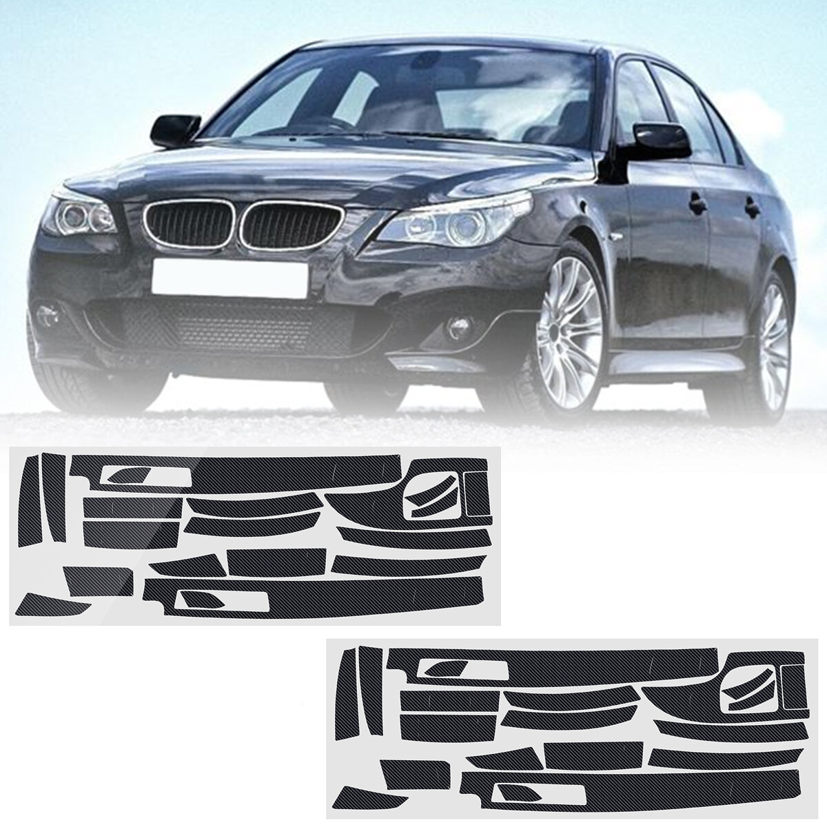 Carbon Fiber Pattern Car Interior Armaturenbrett Aufkleber Wrap Dekoration Links Hand Fahren Fur Bmw 5er E60 2003 2010