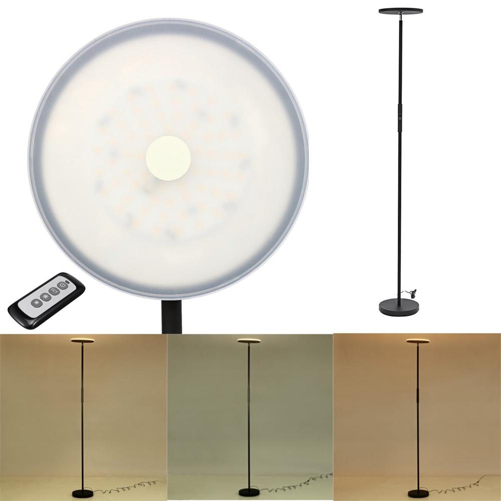 Led Floor Lamp Dimmable Iron Stand Reading Book Light Bedroom Remote Control Switch