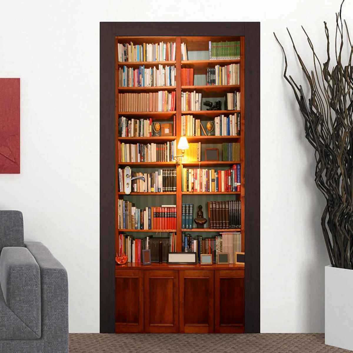 200x77 سنتيمتر 3d ريترو رفوف بك ذاتية اللصق الباب الجدار ملصق غرفة المعيشة جدارية ديكور 200x77 سنتيمتر 3d ريترو رفوف بك ذاتية اللصق الباب الجدار ملصق غرفة المعيشة جدارية ديكور