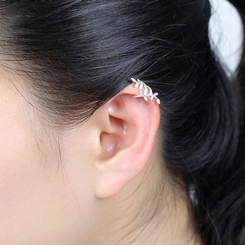 Mode 925 Sterling Silber Wrap Blatt Knorpel Ohrringe keine Piercing Ohr Kletterer Ohrring für Damen Mode 925 Sterling Silber Wrap Blatt Knorpel Ohrringe keine Piercing Ohr Kletterer Ohrring für Damen