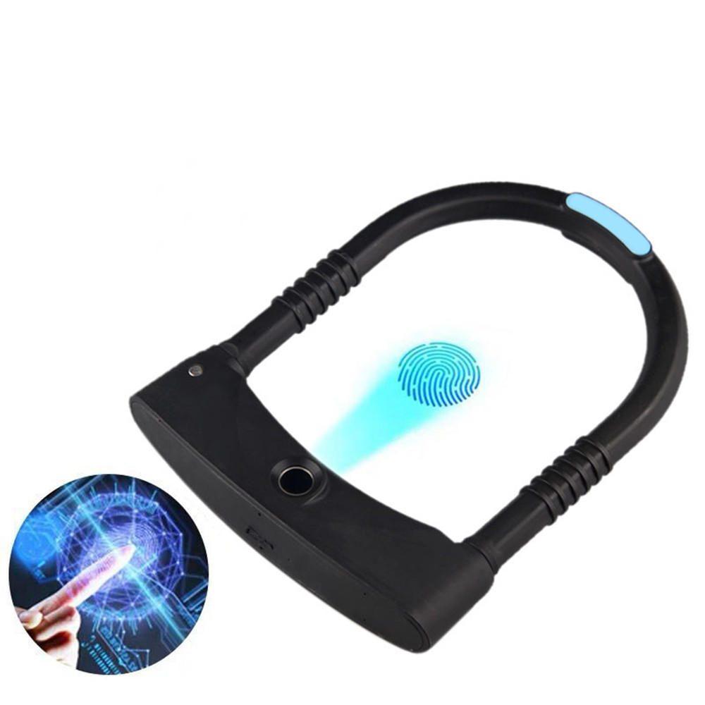 Smart Fingerprint U Lock Bicycle Scooter Anti Theft Locker High