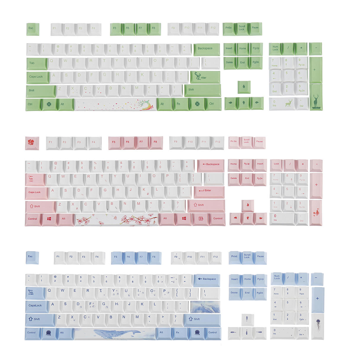108 Toetslichtsublimatie PBT Keycaps OEM-profiel Keycap-set voor mechanisch gamingtoetsenbord