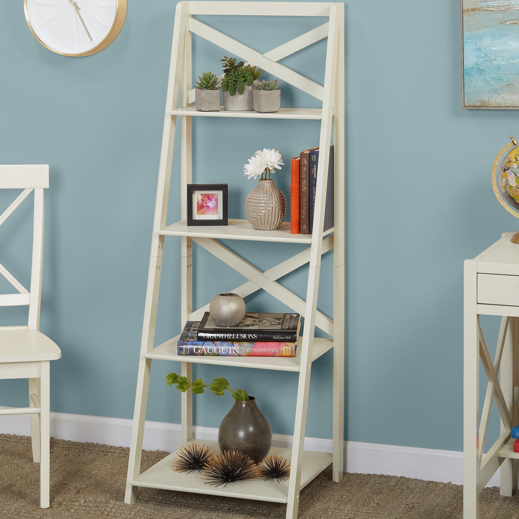 Tms X 4 Tiers Ladder Bookshelf Ladder Storage Rack Shelves Plant