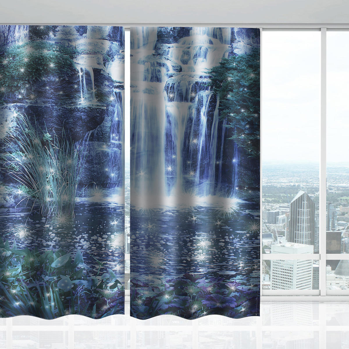 2 Panel 3d Pringting Blackout Window Curtains Screens Thermal