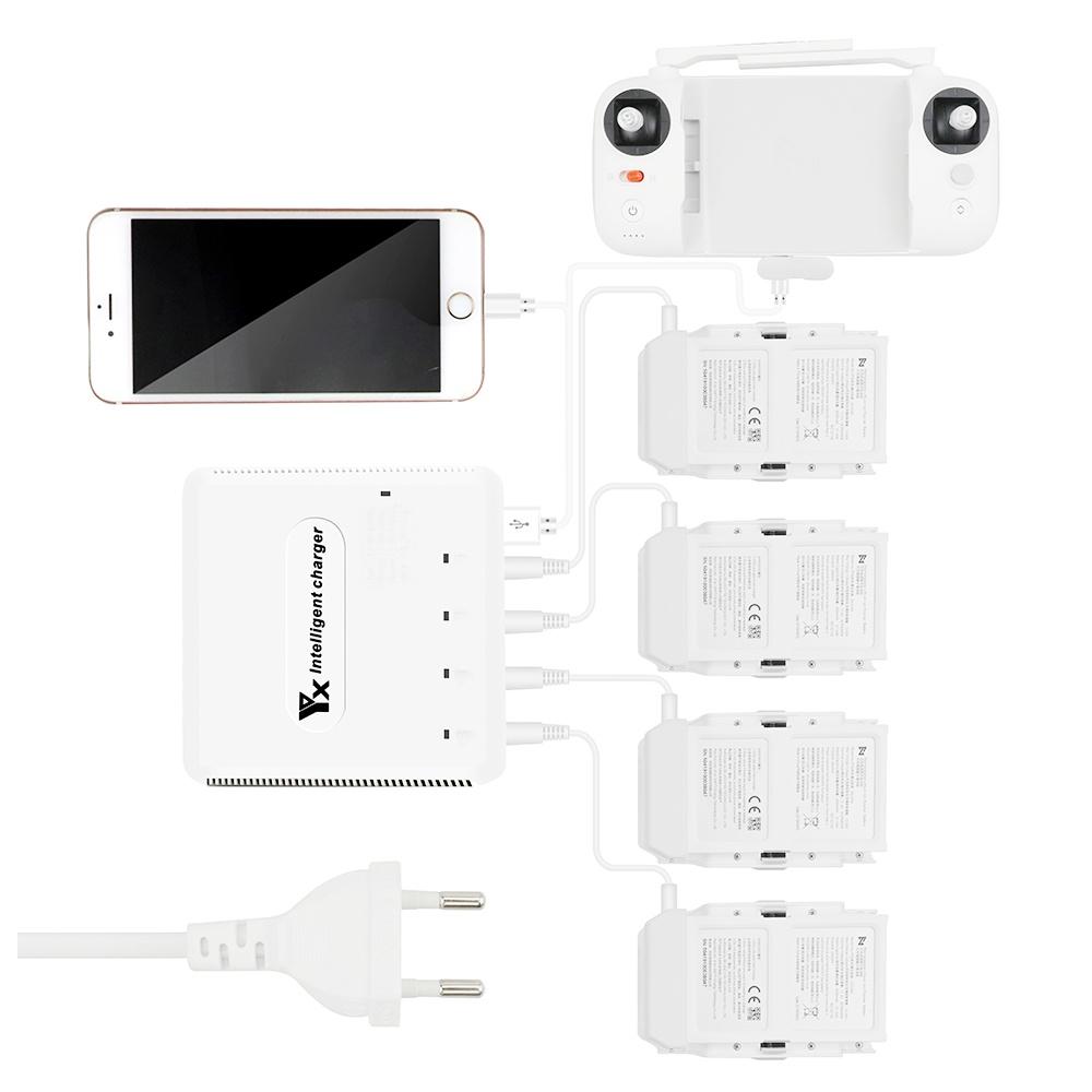 YX 6-in-1 &Ccedil;ok Şarj Hub Akıllı Batarya Uzakdan Kumanda Telefon Şarj i&ccedil;in FIMI X8 SE RC Drone Quadcopter