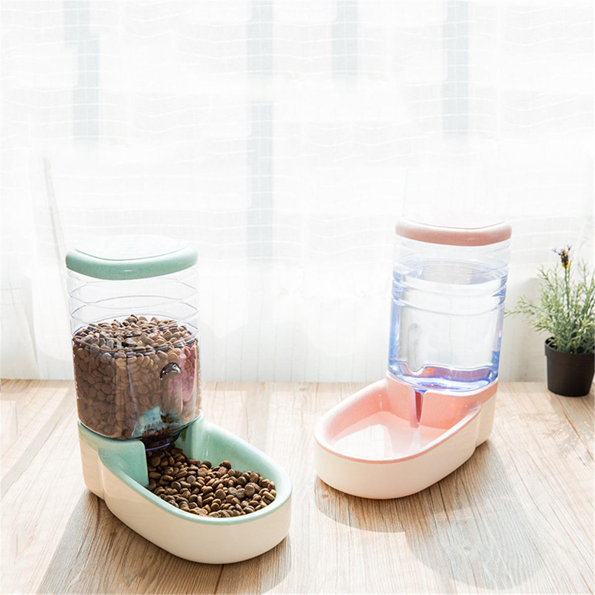 3 8l Automatic Pet Cat Feeder Waterer Food Dispenser Dog Cat Dish