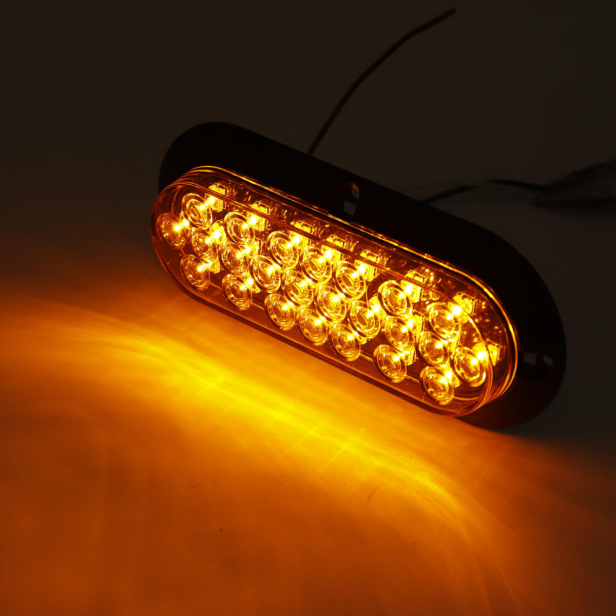 Amber 6 Oval Sealed LED Turn Signal / Parking Light With Grommet Plug – Truck Trailer