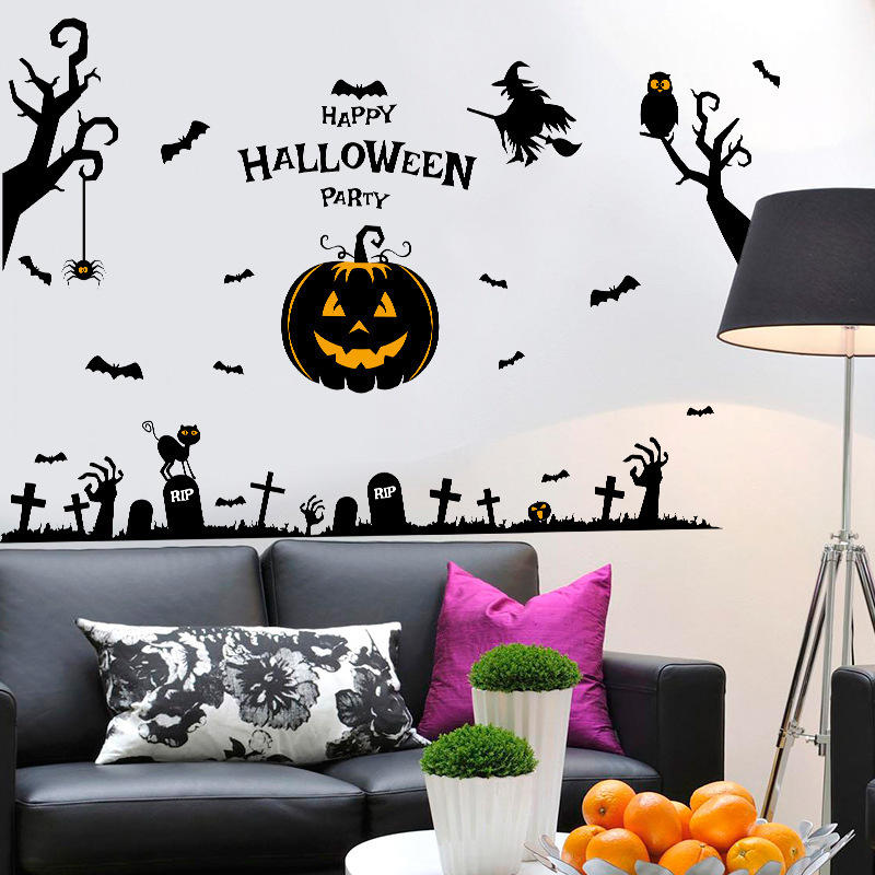 Sticker Mural Miico Sk9093 Halloween Soyez Un Autocollant Drôle Pour Votre Fête Dhalloween