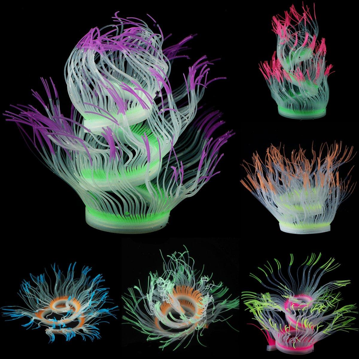 Aquarium Fish Tank Decor Silicone Sea Anemone Plant Artificial
