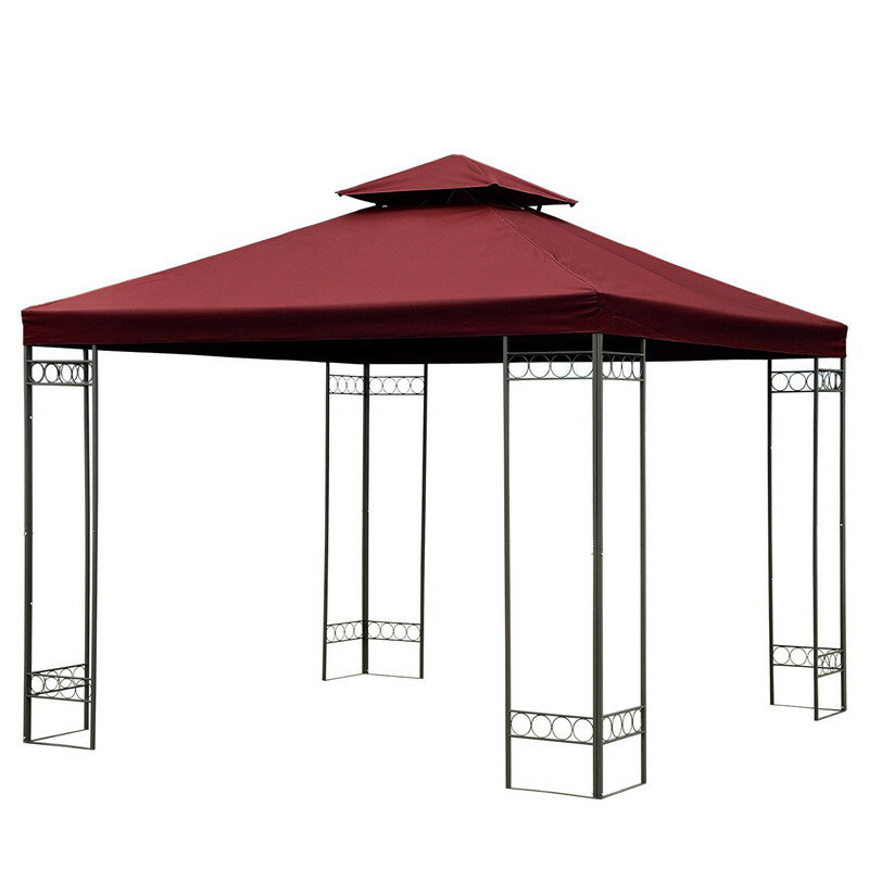 3x3m 10ft Double Tier Gazebo Replacement Top Canopy Garden Patio