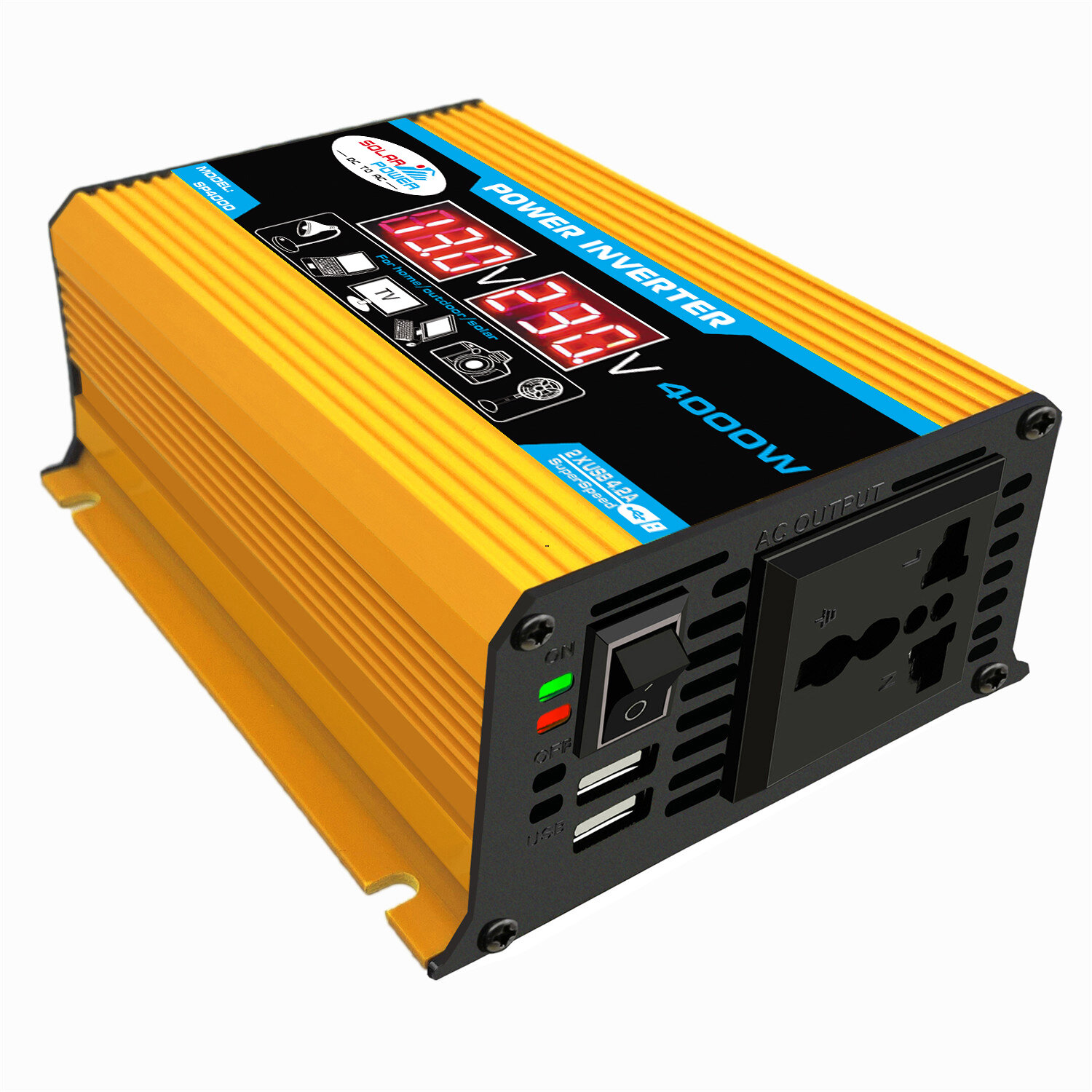 Car Power Inverter 150W de energ/ía del coche del inversor del convertidor DC 12V a 220V AC onda sinusoidal modificada de alimentaci/ón con salida USB de 5V