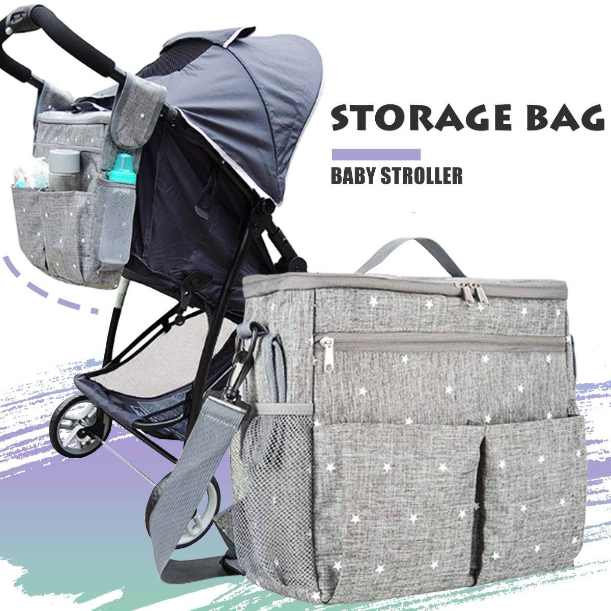 Cup bag Baby Stroller Organizer Baby Carriage Pram Buggy Cart Bottle Bags DD