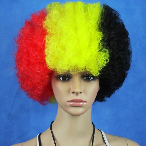 Belgium National Flag World Cup Fans Synthetic Cosplay Party Wigs Belgium National Flag World Cup Fans Synthetic Cosplay Party Wigs