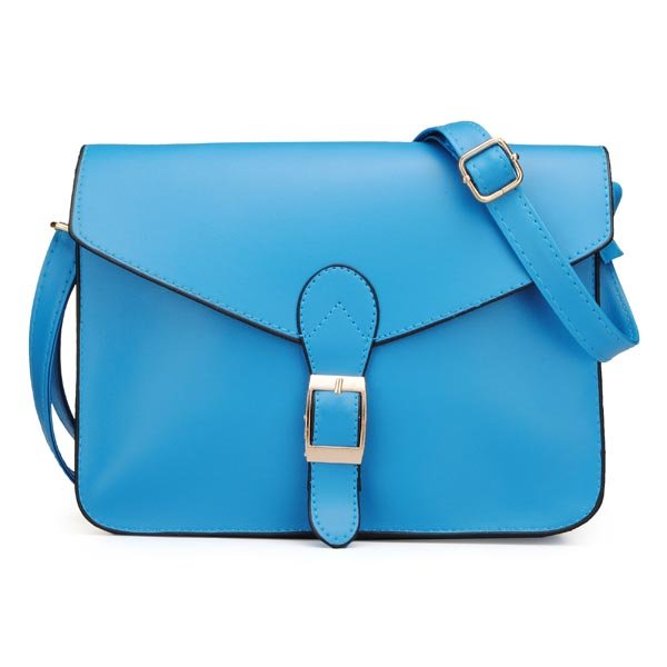 Kadın PU Deri Retro Şeker Renkli Kare Kemer Dekoratif Crossbody &Ccedil;antalar