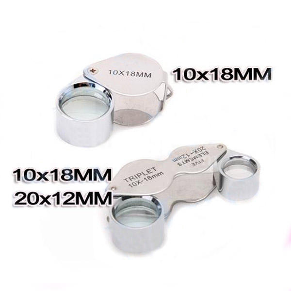 Dual Power Chrome 10x 20x Jewelers Eye Loupe Magnifier Magnifying Glass