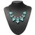 Crystal Flower Pendant Statement Necklace Metal Chain Choker Necklace 