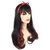 Cosplay Wigs Black Gradient Red Halloween Party Full Cabelo Com Cap Anime Cabelo