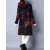 Folk Style Women Hooded Long Sleeve Floral Printed Velvet Warm Coat