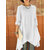 Loose Women Long Sleeve Pure Color Asymmetrical Hem Blouse