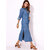 Long Sleeve Denim Shirt Dress Solid Color Turn-down Collar Button Dress 