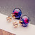 Модный Colorful Rhinestone Glass Ball Flower Round Серьги Подарок для Женское
